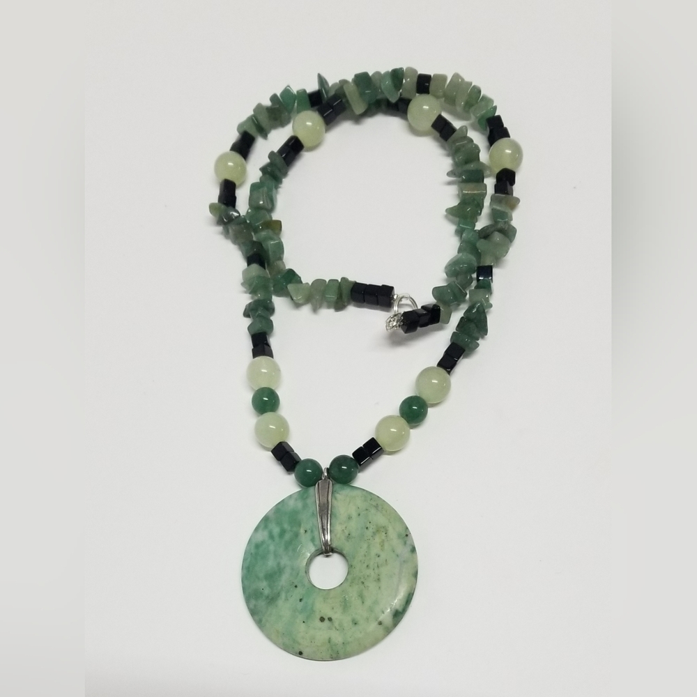 24 inch Turquoise Beaded Necklace Sterling Silver